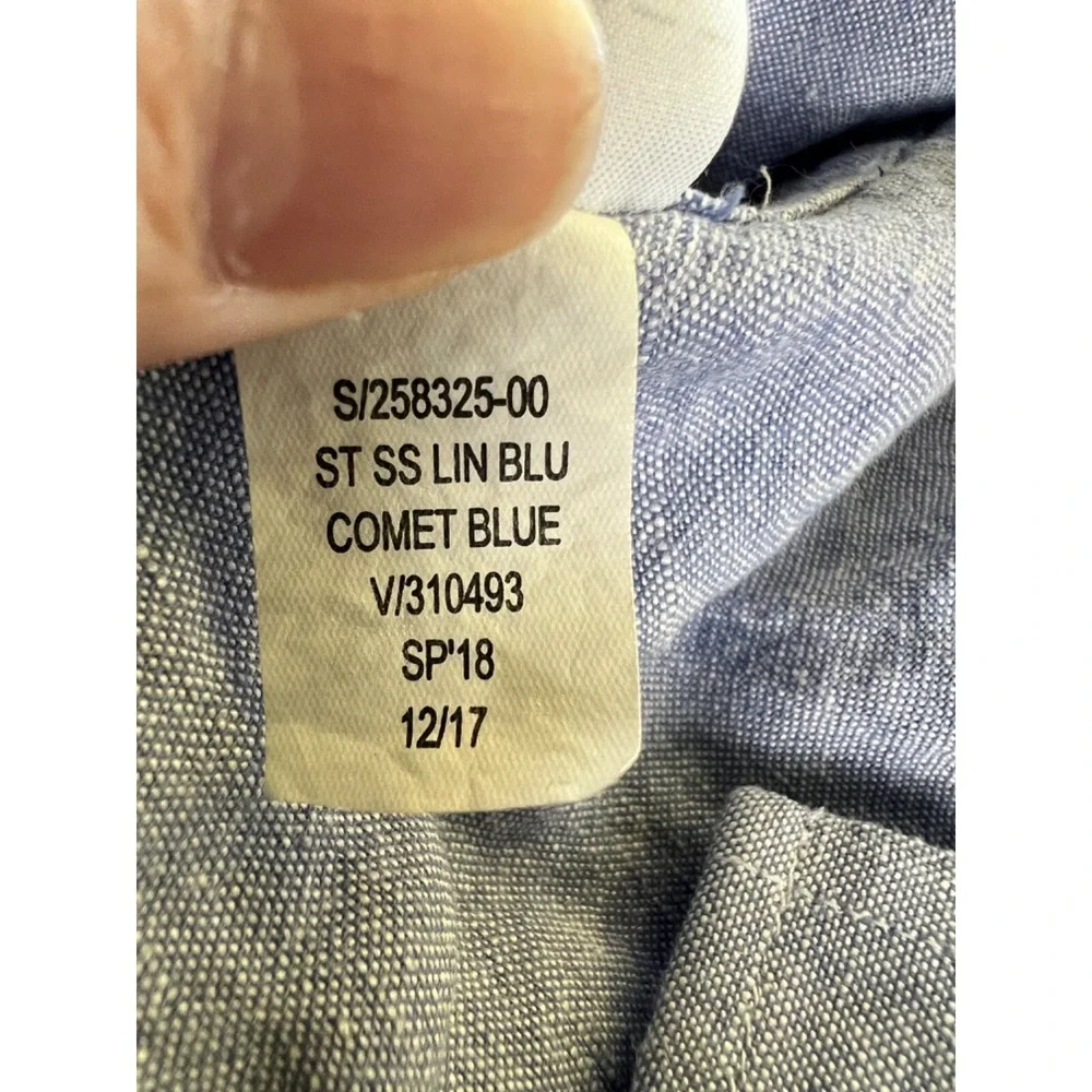 Banana Republic Men's‎ Linen Standard Fit Shirt in Comet Blue Size XL Coastal